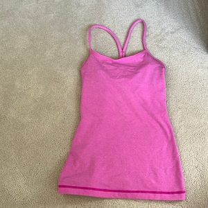 lululemon workout tank top, size 4, small pink stripes